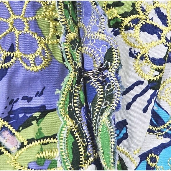 Trenz by Theresa Renz Blazer Womens 2XL Green Vibrant Floral Embroidered Jacket - Picture 7 of 8